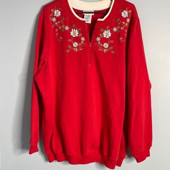 Vintage Blair Christmas Floral 2XL Sweatshirt - Picture 1 of 6